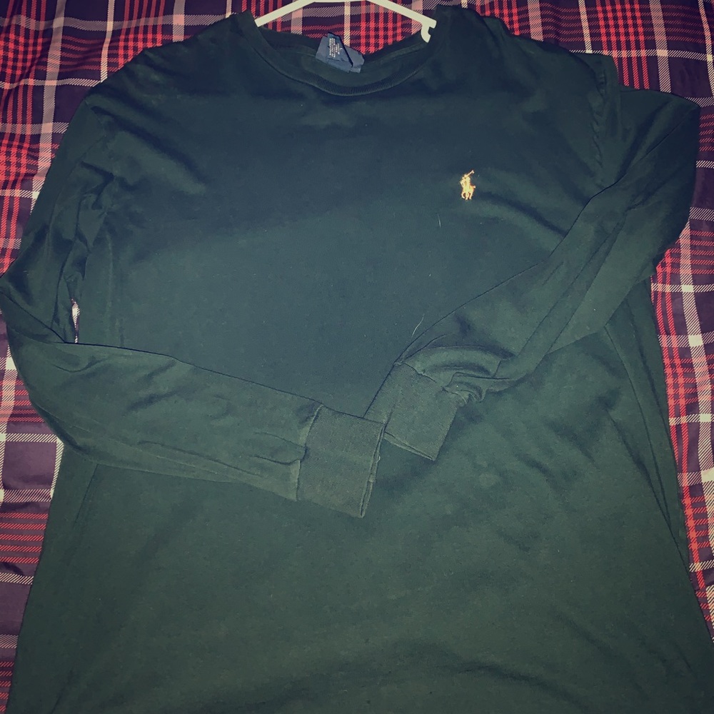 Large long sleeve polo Ralph Lauren shirt green